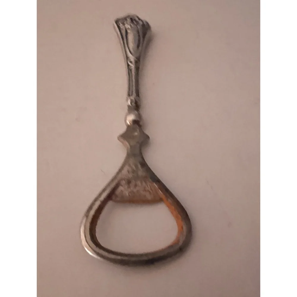 Antique Marked Sterling Silver Floral Decorations Flatware Bottle Opener 2-6-94